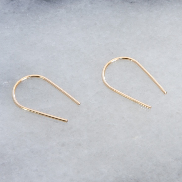 Gold Filled Threader Minimalist Earrings ✨ - Picture 2 of 4